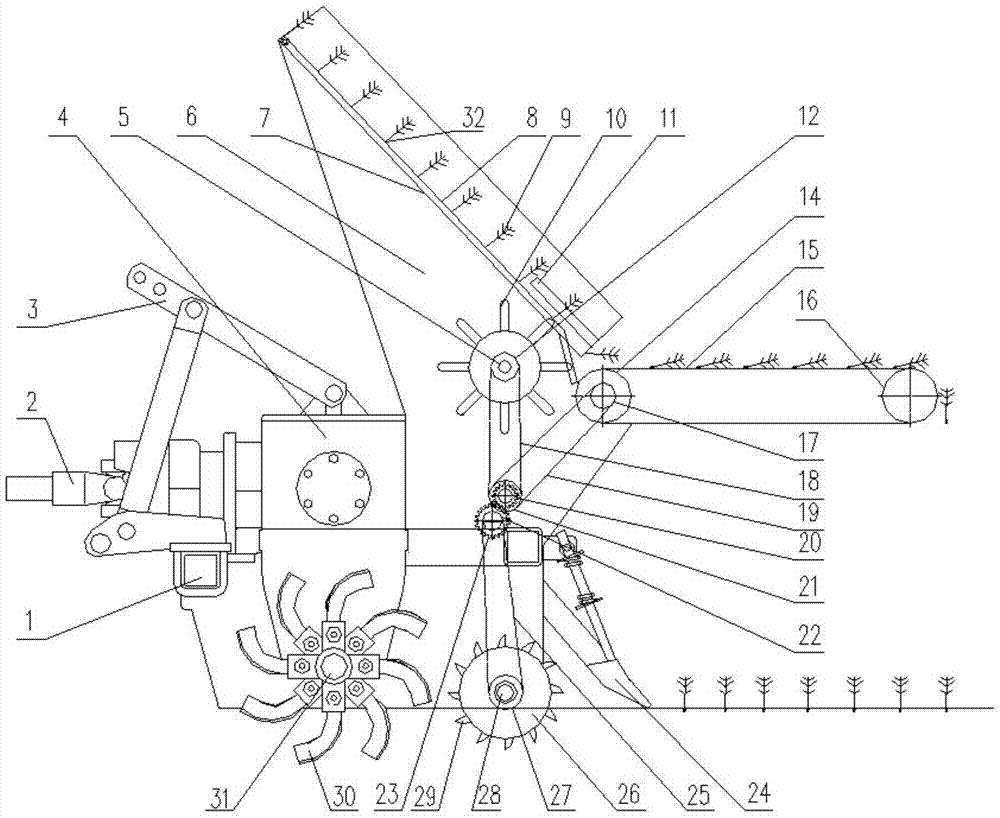 A paddy field leveling machine