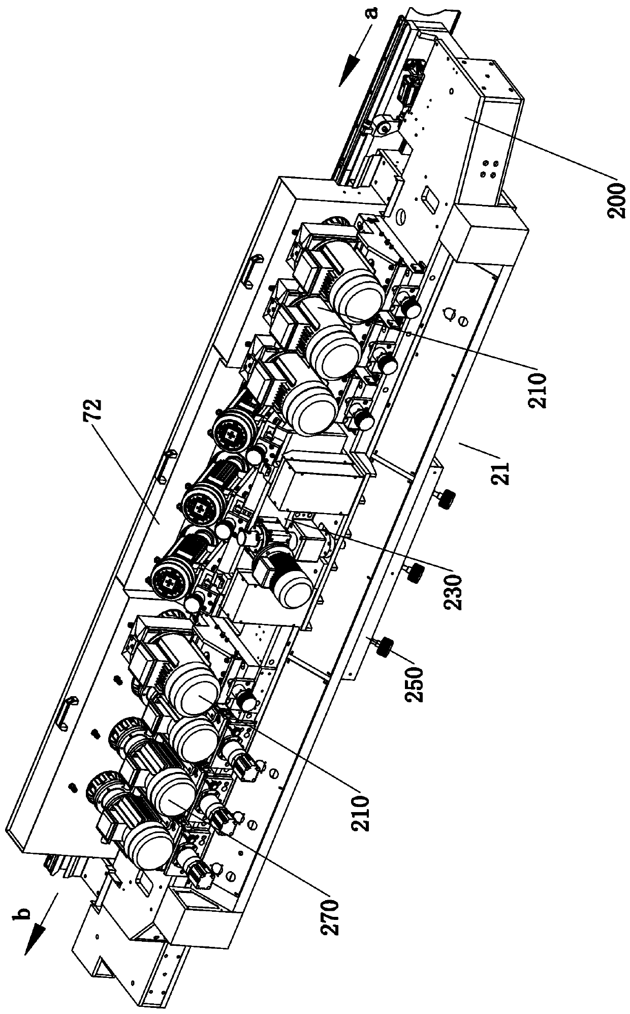 Grinding head component of high-speed fine grinding linear bilateral edging machine