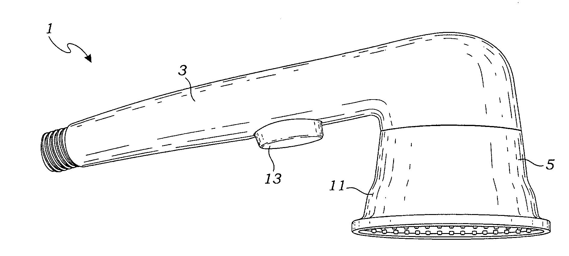 Showerhead with rotatable oval spray pattern and handheld spray pattern controller