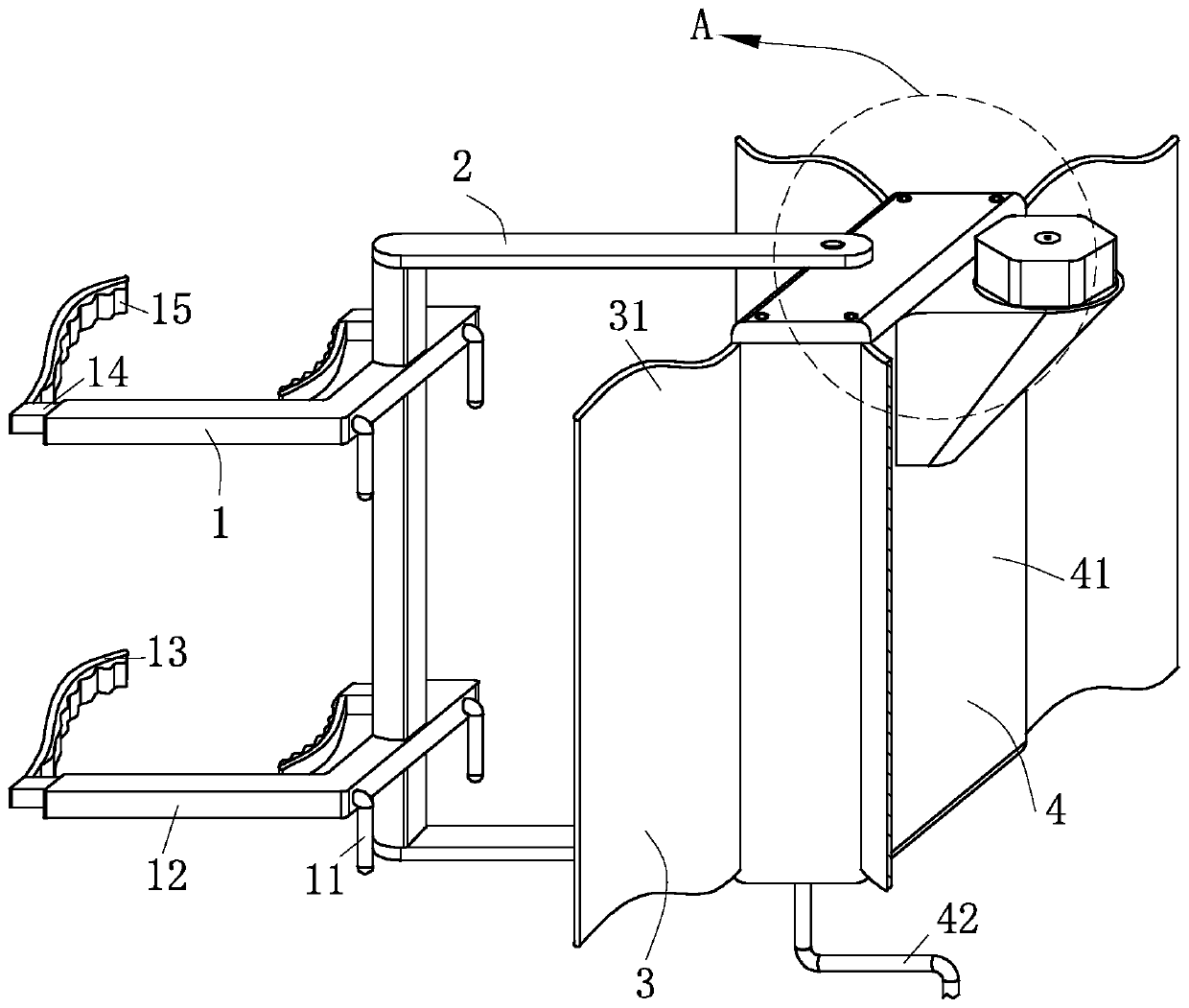 Quantitative nutrient solution injection device used for contaminated trees