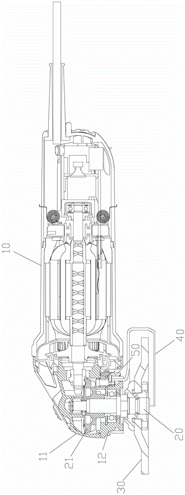 Angle grinders with push-rod stop mechanism