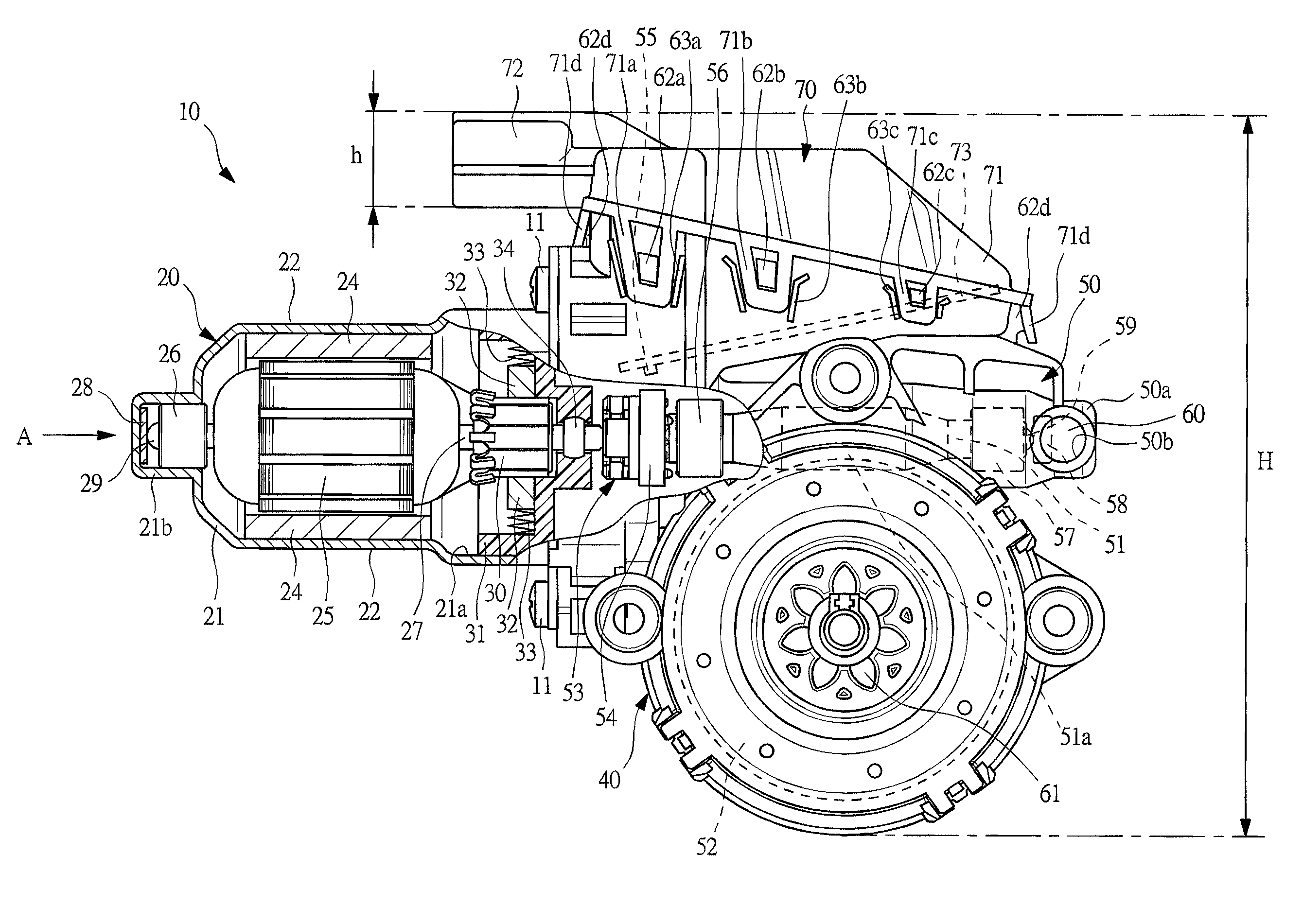 Motor with speed reduction mechanism