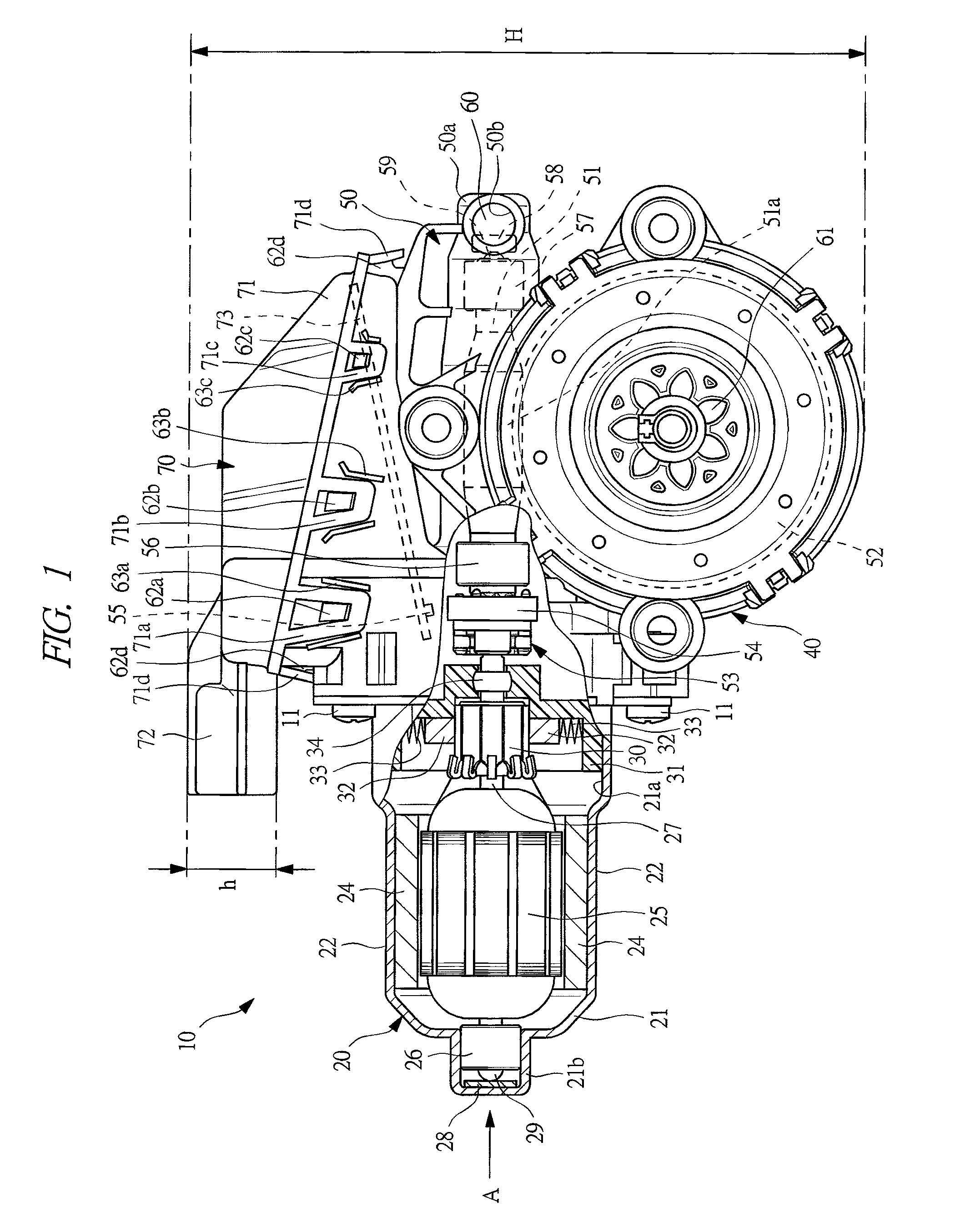 Motor with speed reduction mechanism