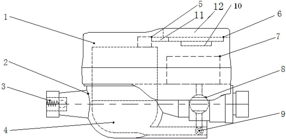 Long-pass antifreeze water meter