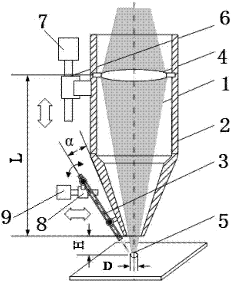 Laser cladding device with adjustable cladding track and method for adjusting width of cladding track