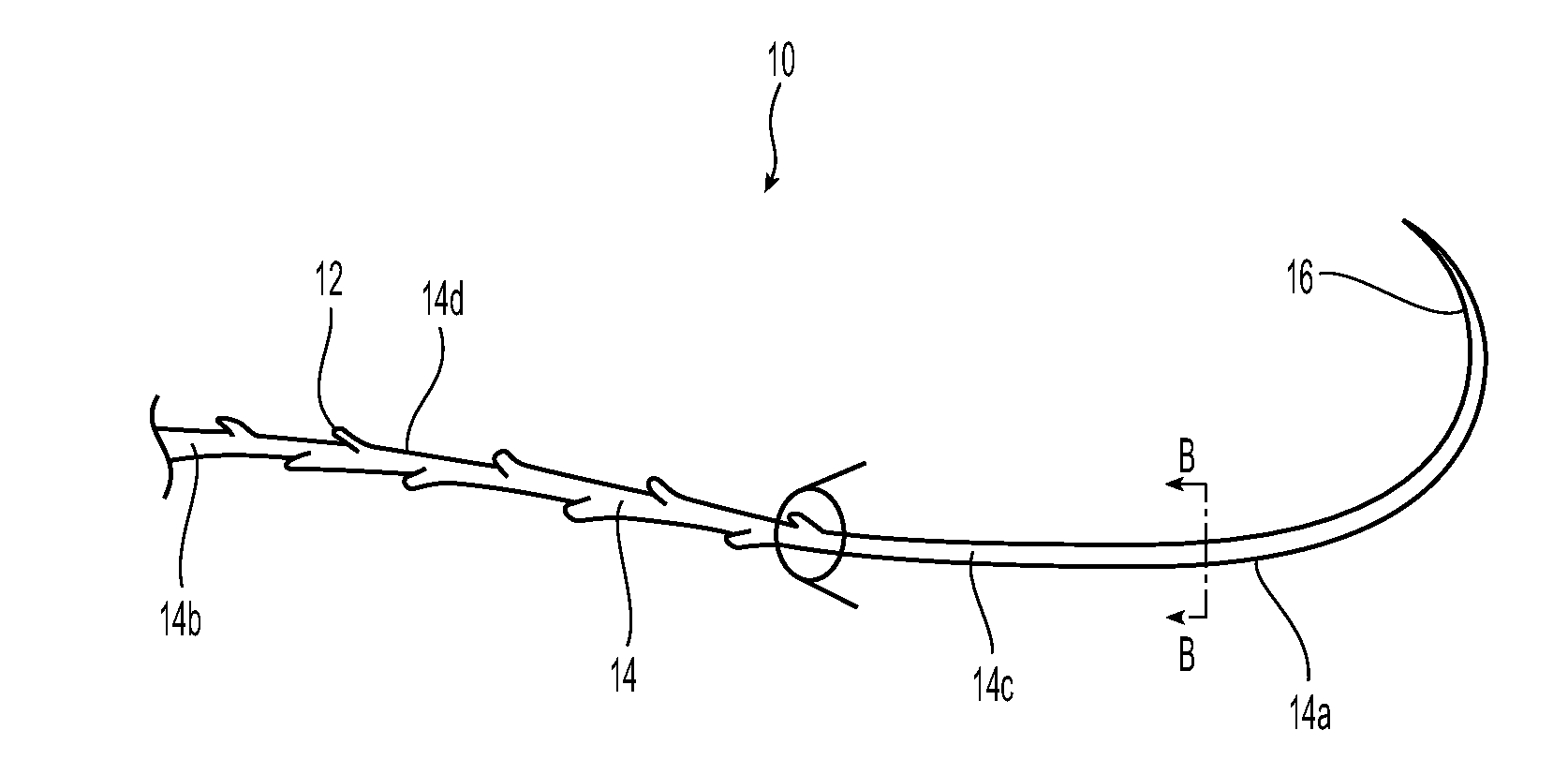 Adhesive barbed filament