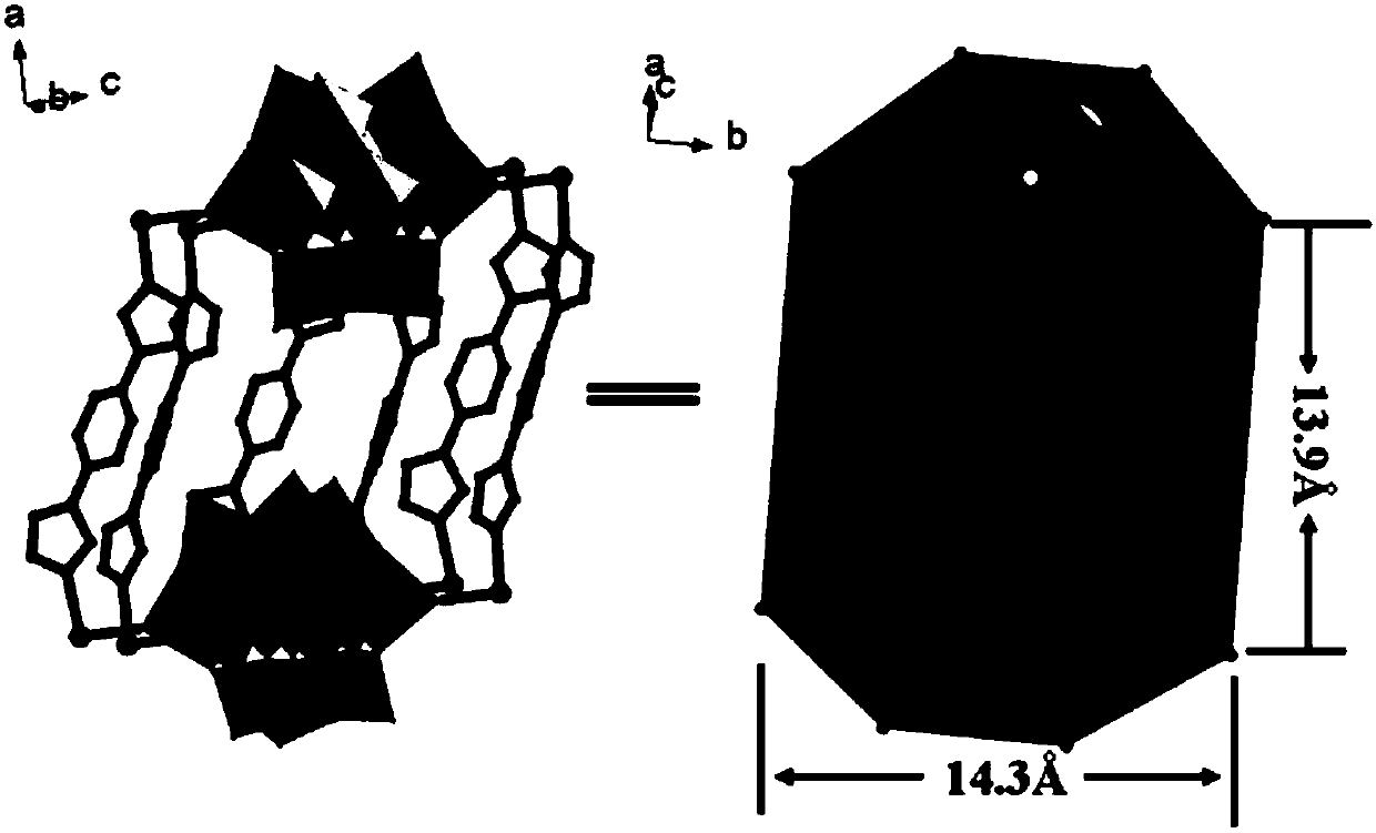 Metal-organic nanotube microporous crystalline material encapsulating [vw12]4-clusters and its preparation method and application