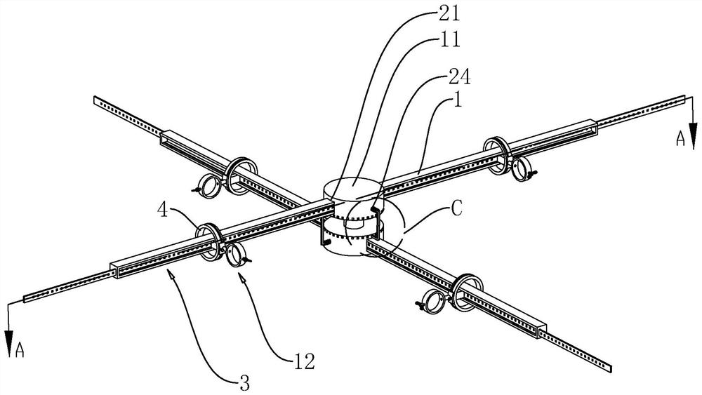 Support for street lamp foundation bolt