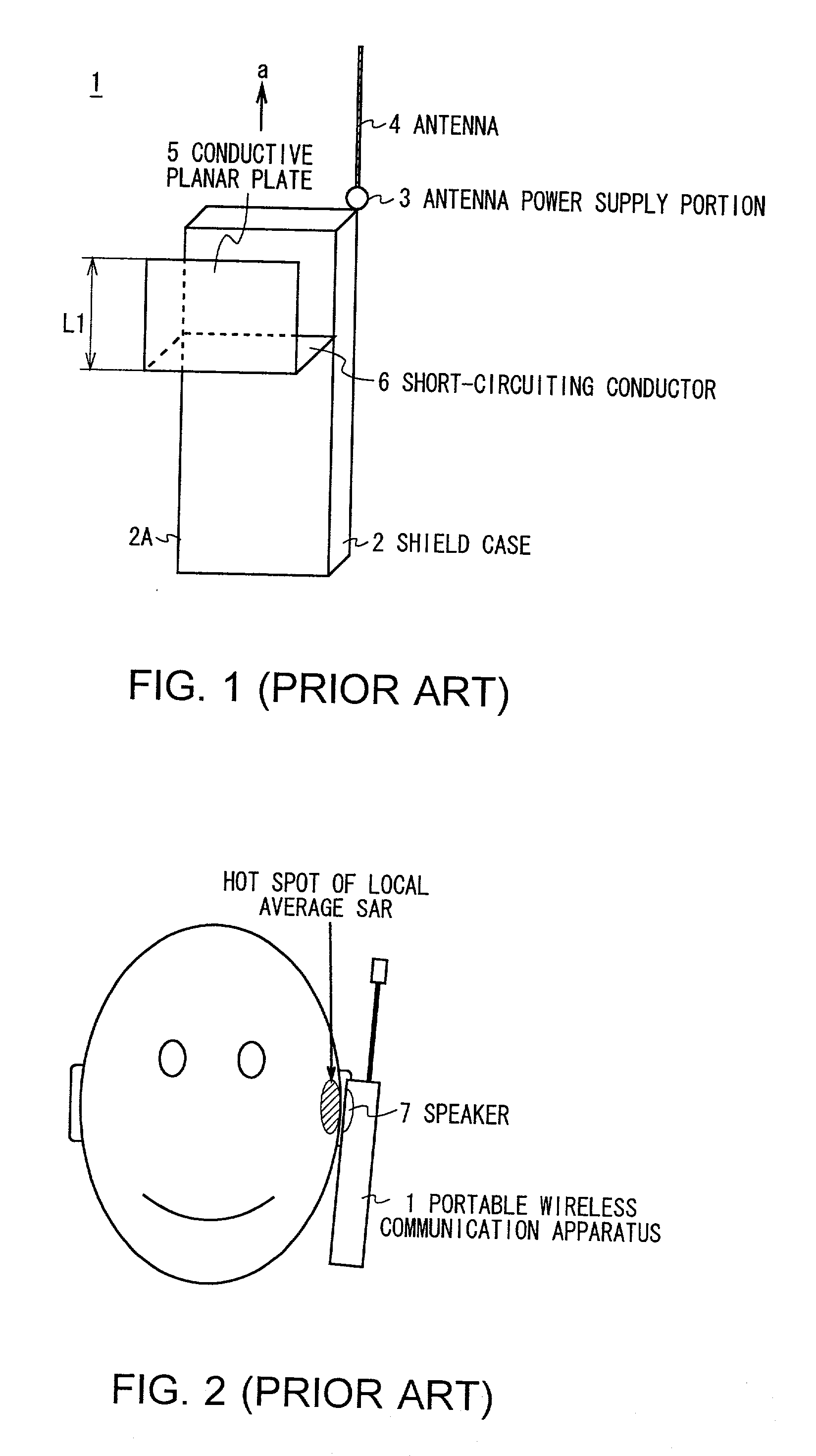 Antenna device and portable wireless communication apparatus