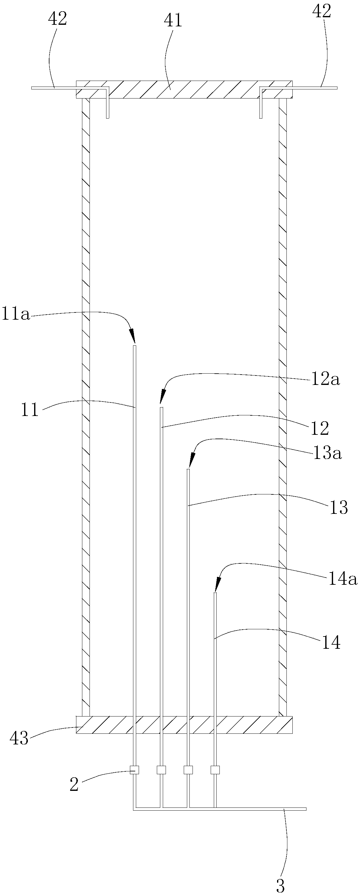 Gas supplementing device of tubular reactor