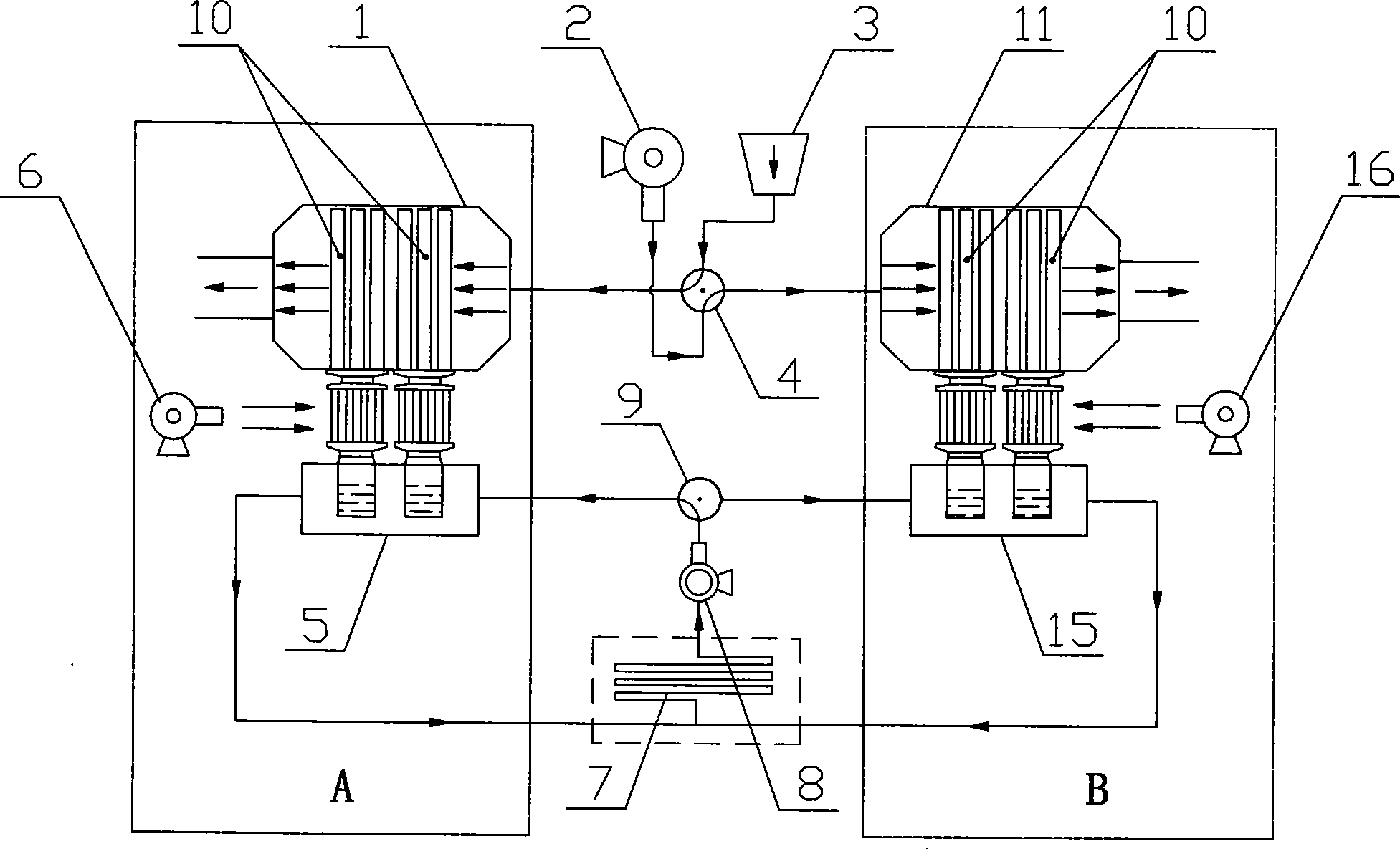 Built-in sorbent floating head type adsorbent bed refrigeration unit