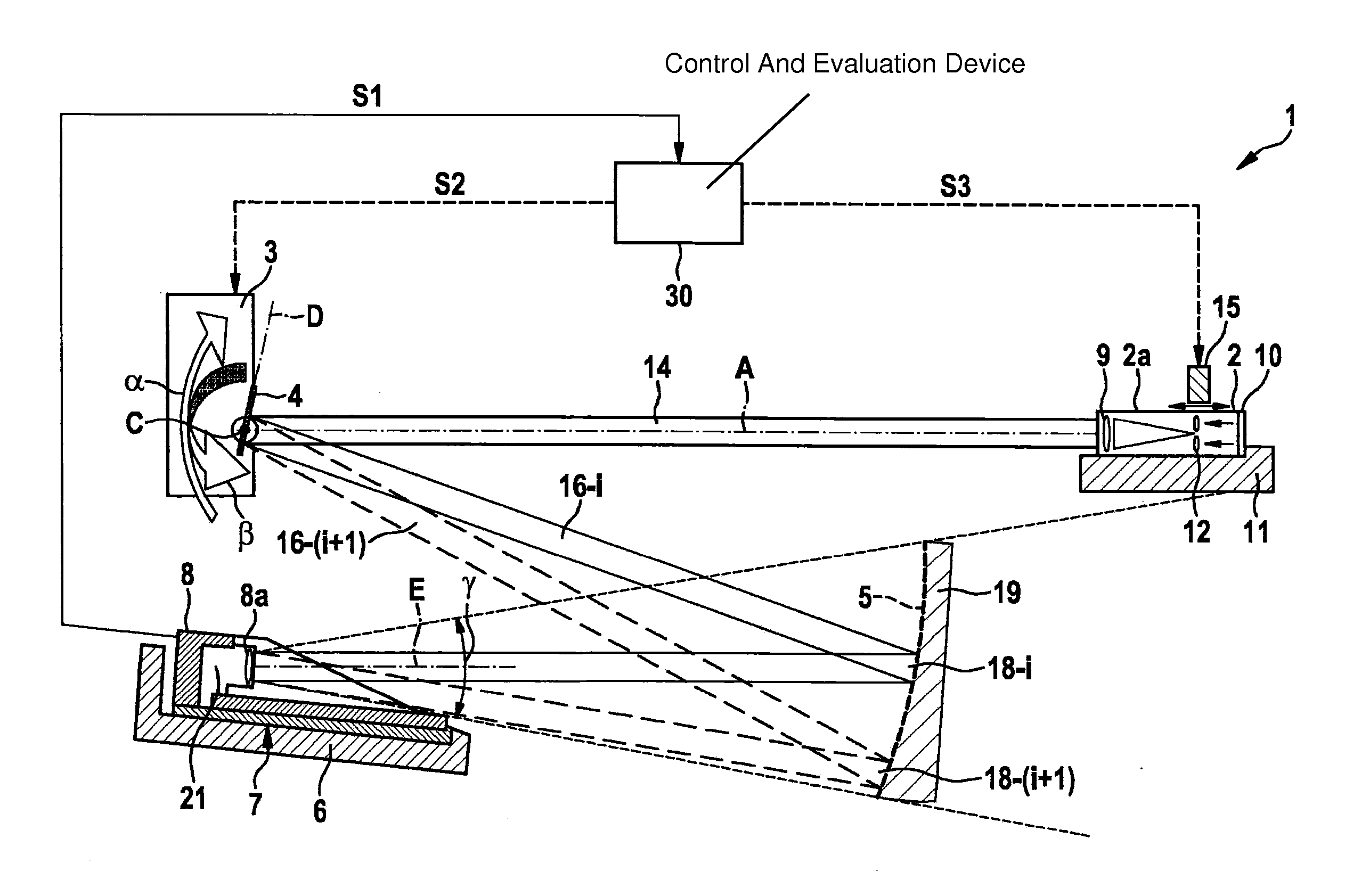 Device and method for measuring a camera