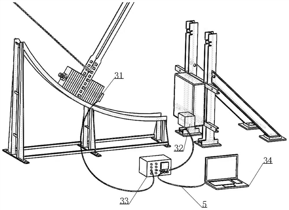 Steel-composite material anti-collision facility structure impact resistance device and evaluation method