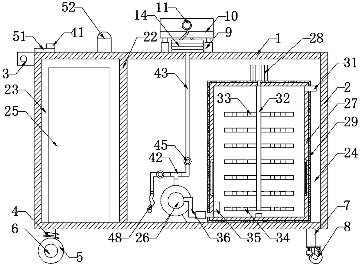 Spraying device for tea planting