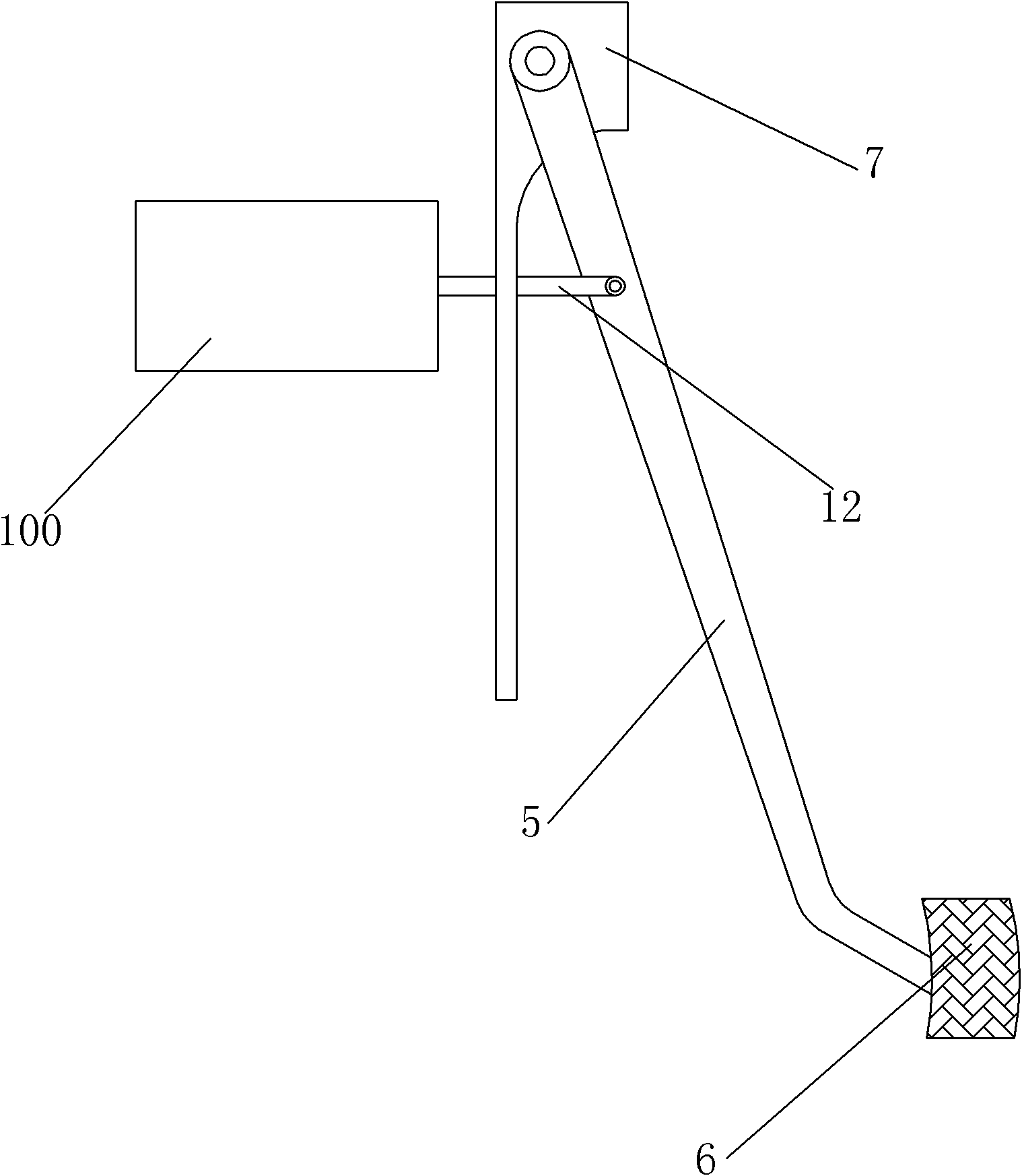 Automobile brake pedal mechanism and pedal feel simulator thereof