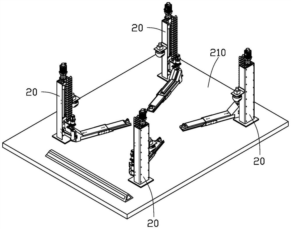 Battery replacing system based on multi-axis linkage