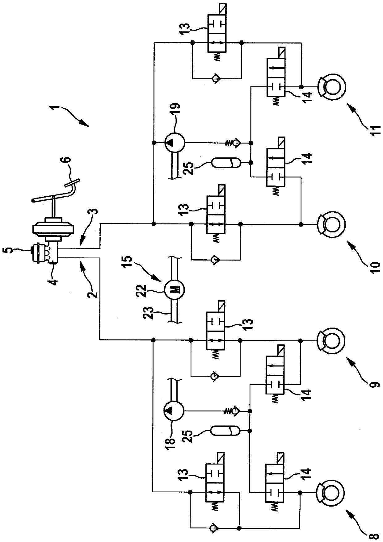 Method for operating hydraulic brake equipment