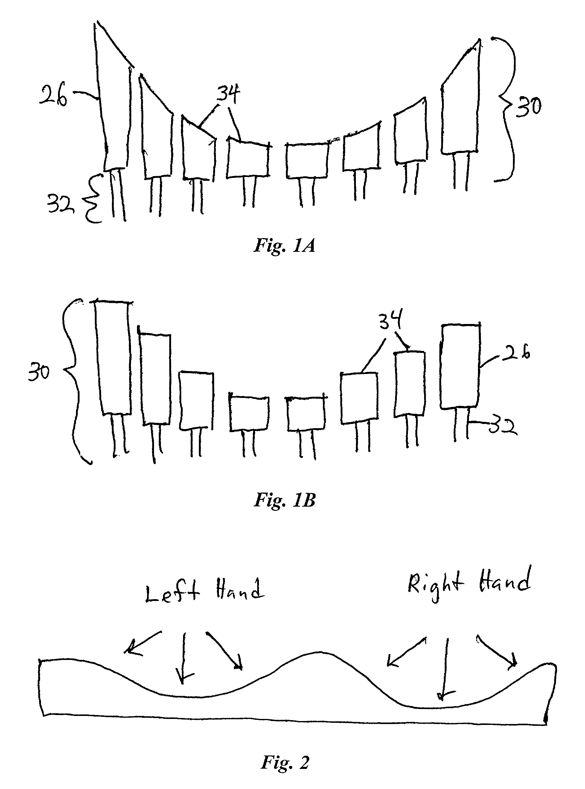 Keyboard contoured to the natural shape of the hand