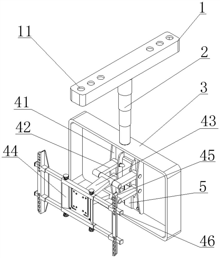 A multi-directional suspension frame for the display screen of a medical angiography x-ray machine