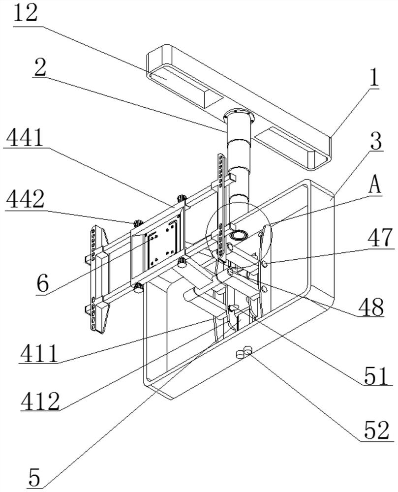 A multi-directional suspension frame for the display screen of a medical angiography x-ray machine