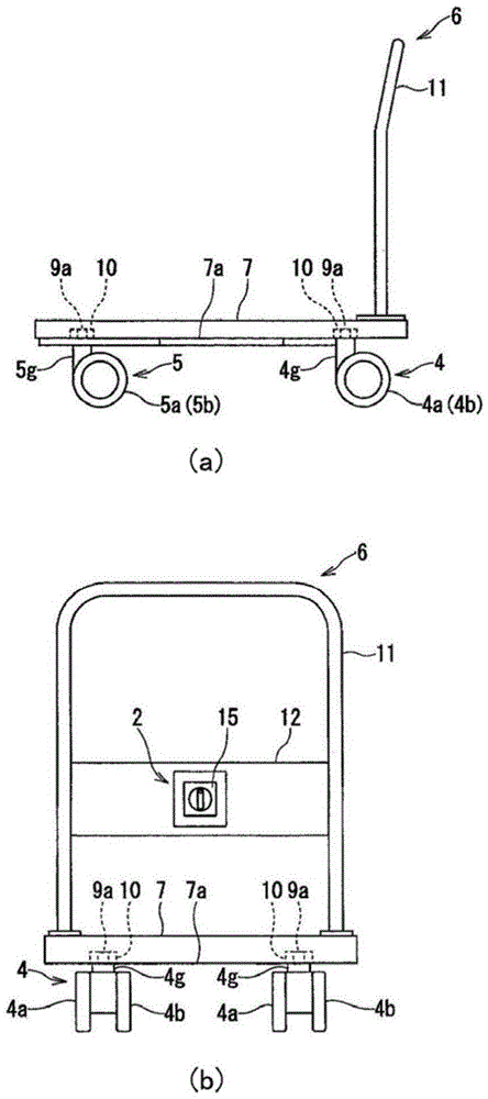 Caster with braking device