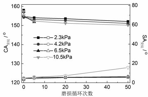 A preparation method of a stable liquid impact resistant superamphiphobic coating