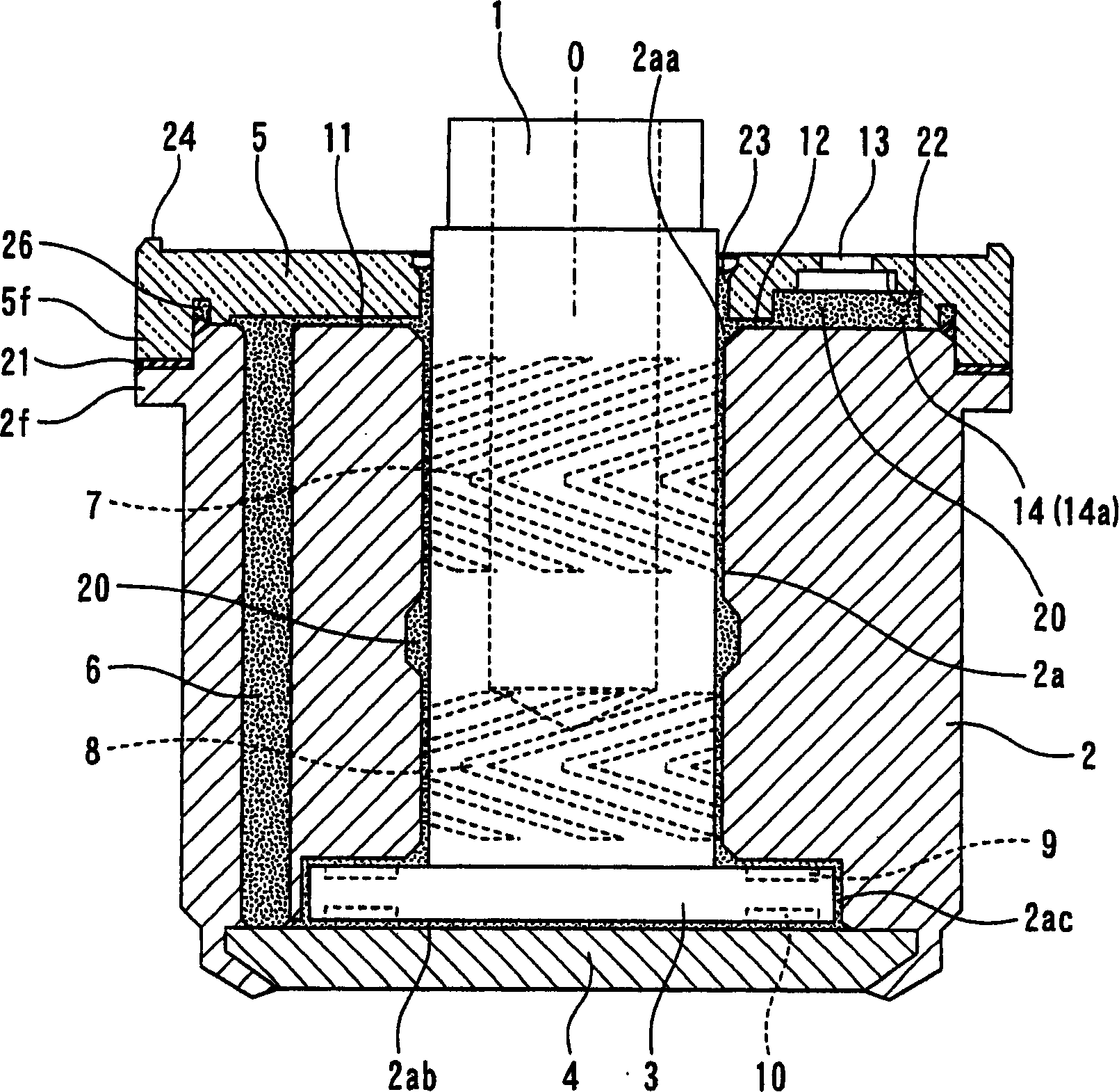 Hydrodynamic bearing device and inspection method of amount of working fluid