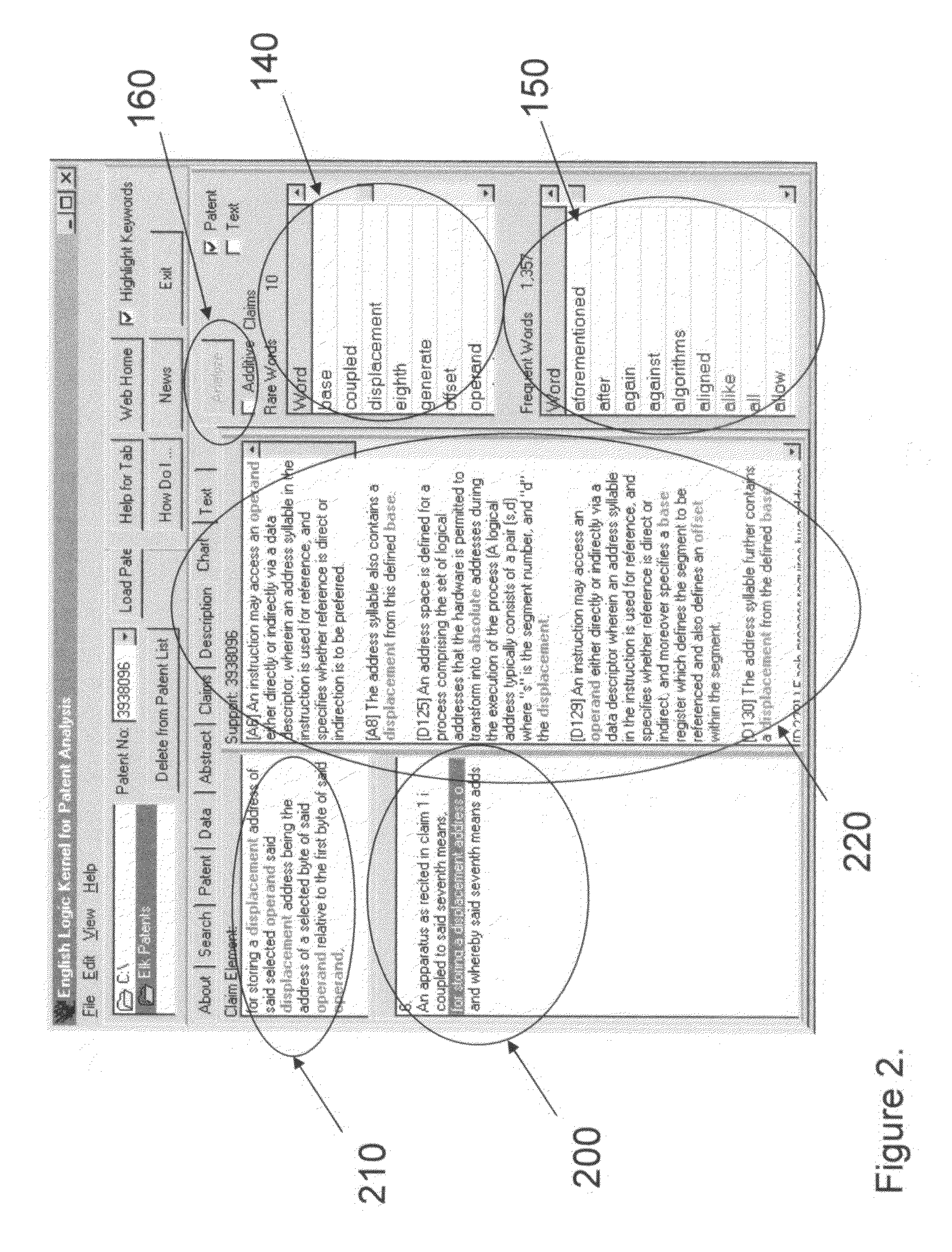 Patent claim and specification analysis