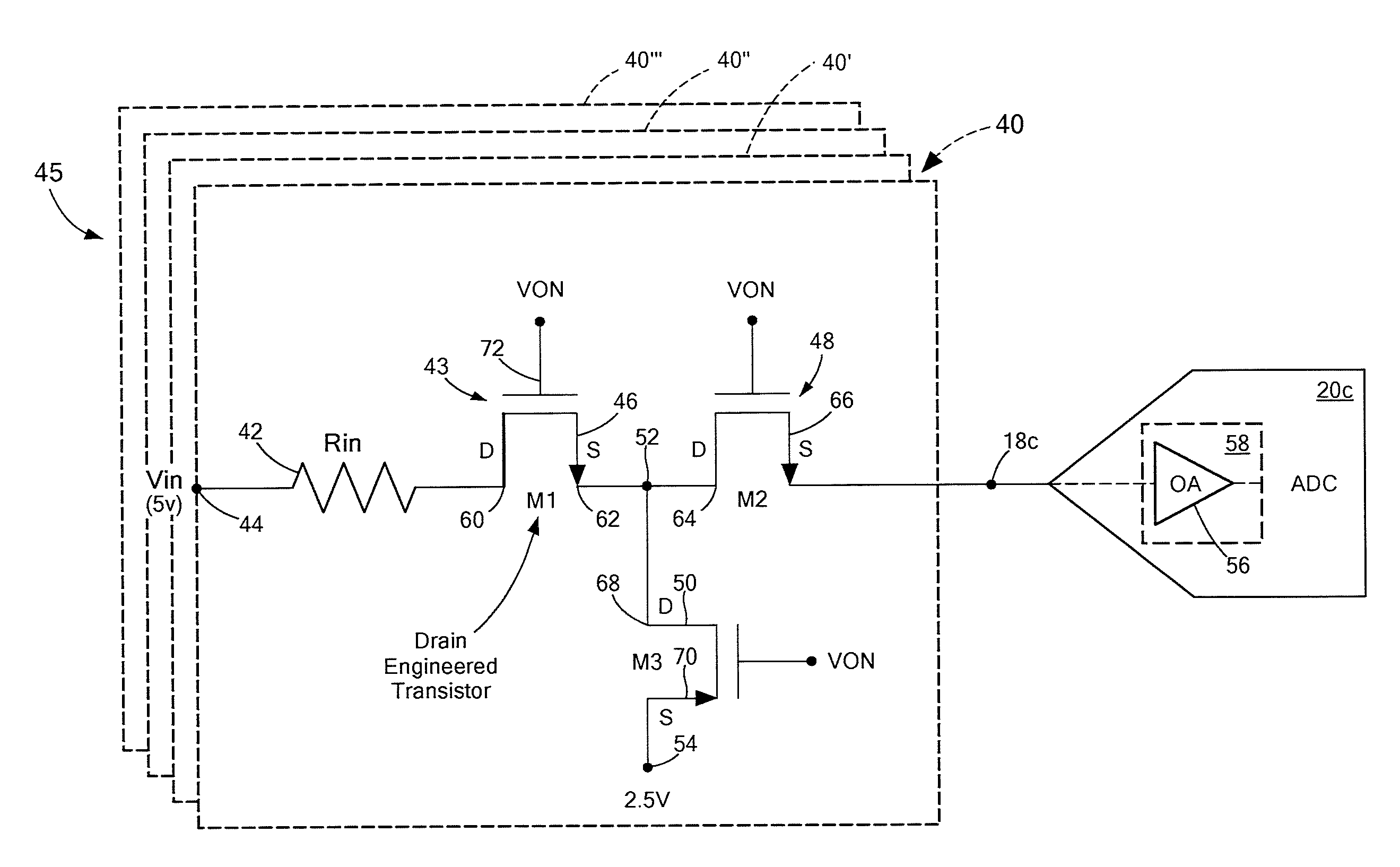 High voltage multiplexer element and multiplexer system using same