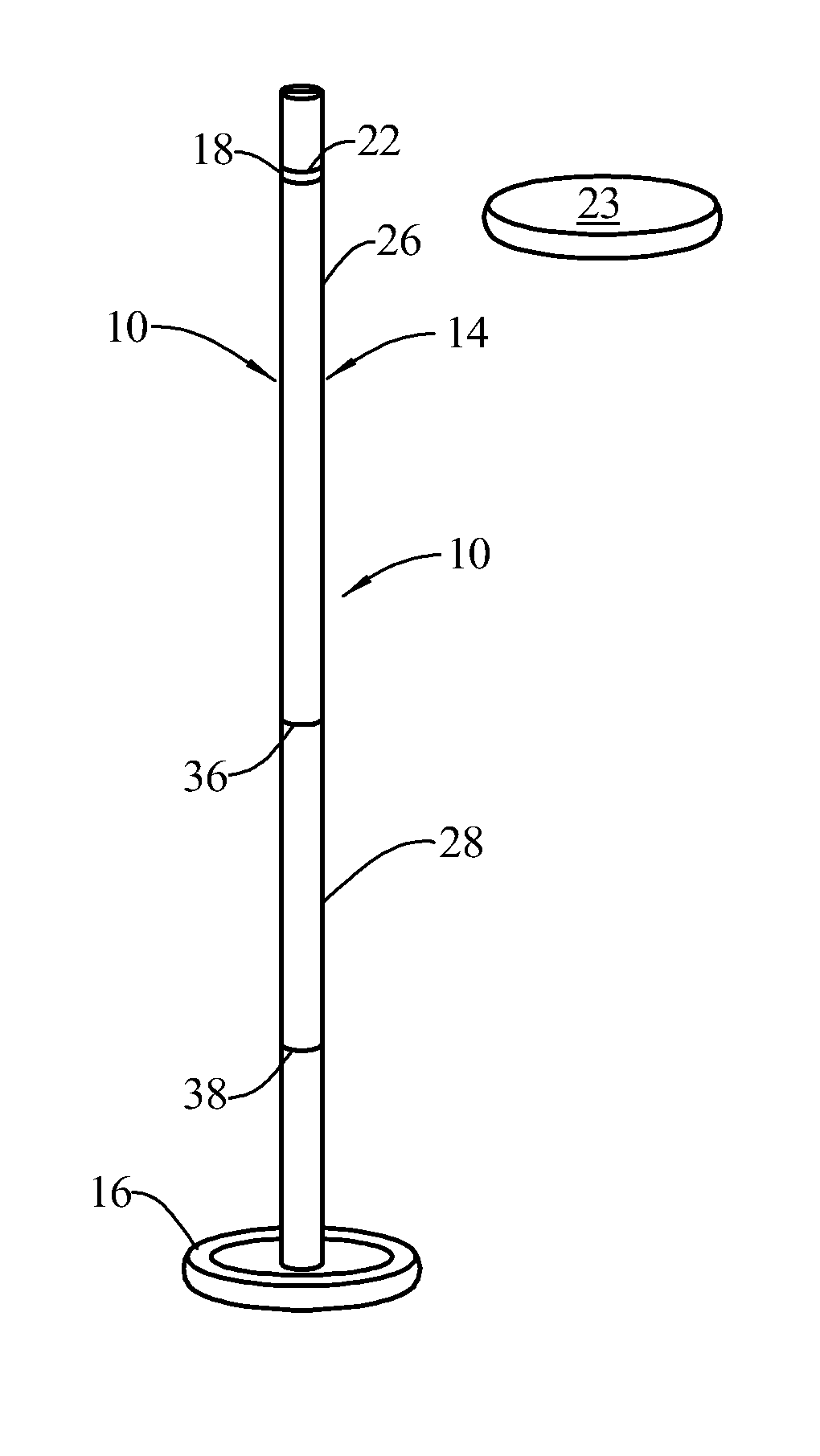 Pole assembly for flying disk game