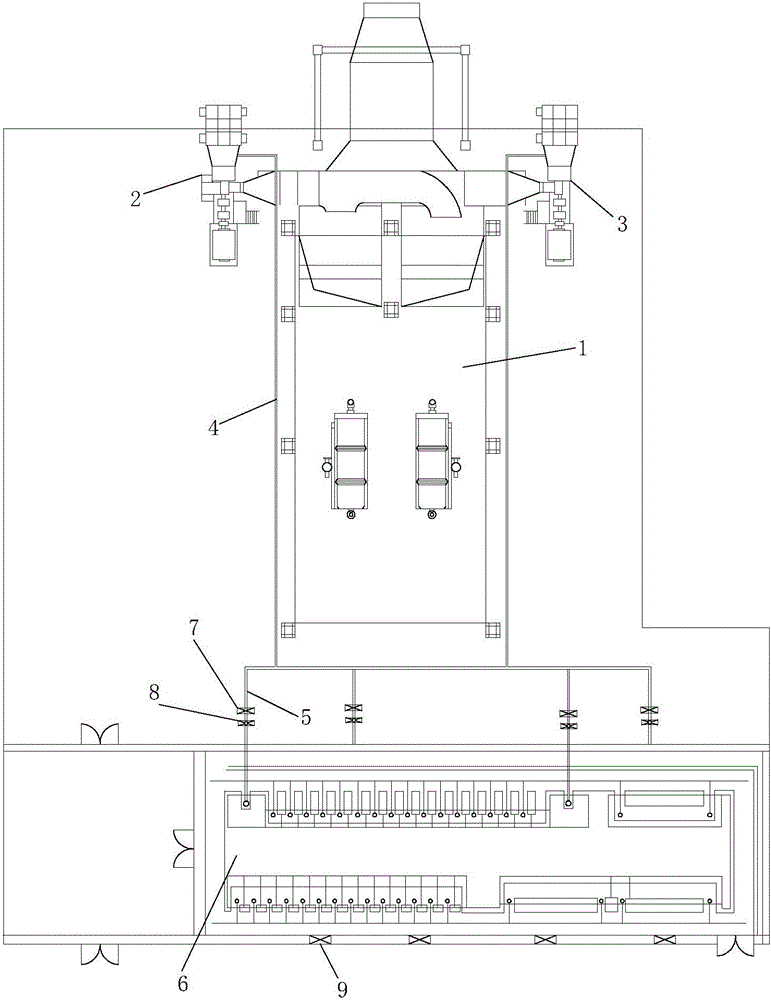 Recycling device and process for hot gas of distribution room of thermal power plant