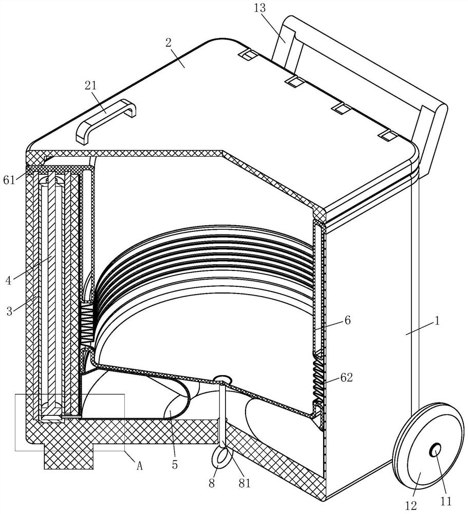 Municipal garbage can capable of automatic lifting