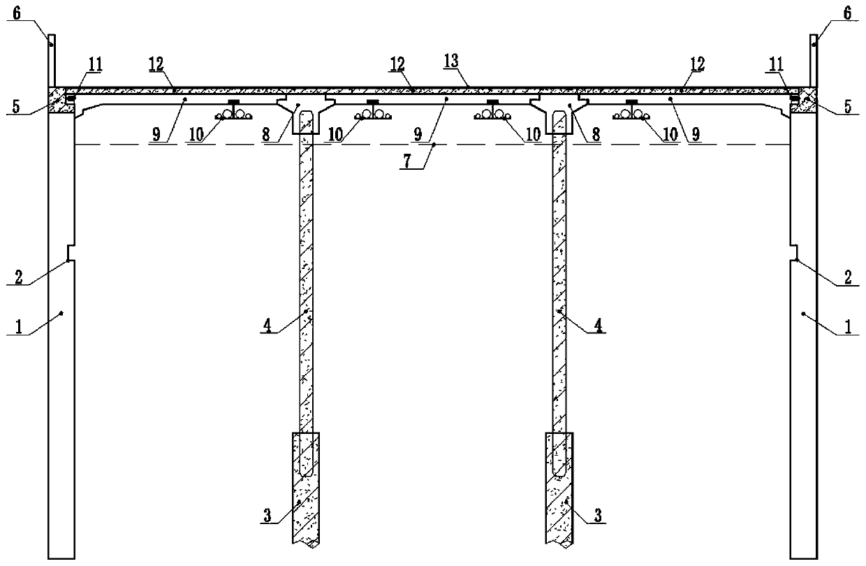 Composite fabricated underground structure and reverse construction method thereof