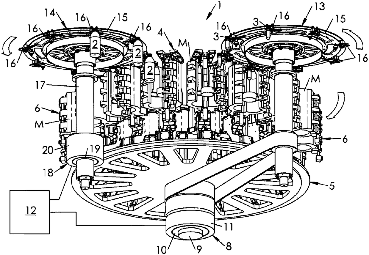 Maintenance method of plant for forming containers, including resynchronisation procedure