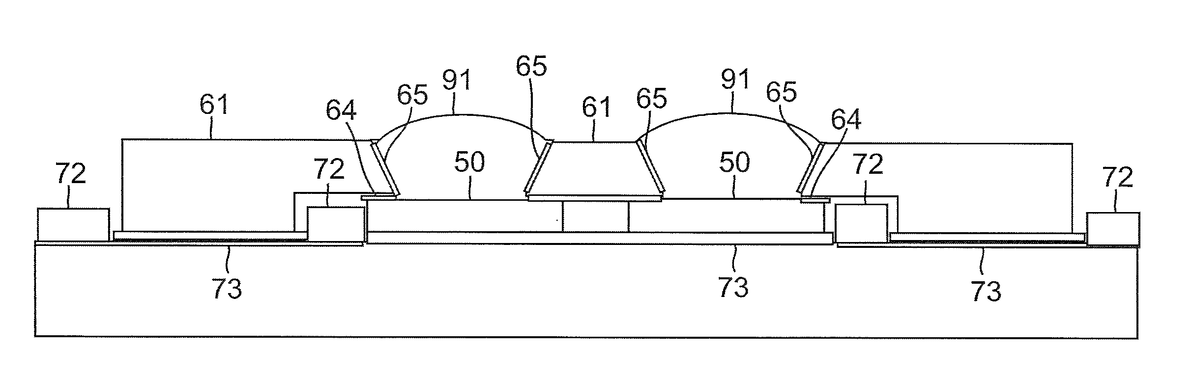 Top contact LED thermal management