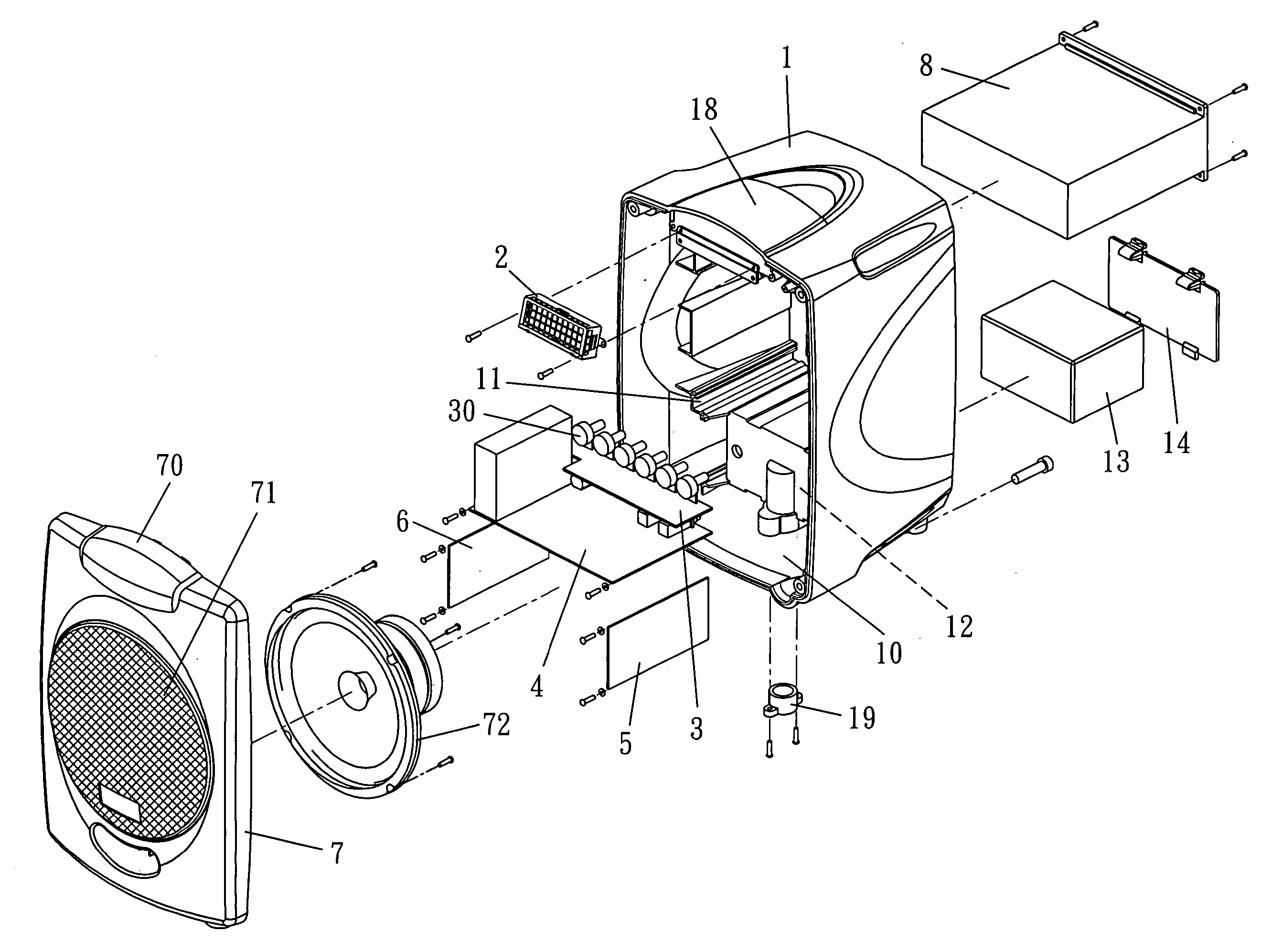 Hand-held wireless speaker