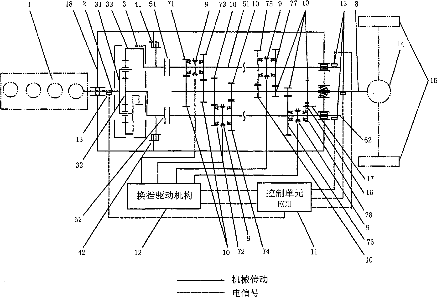 Power shift type automatic transmission system