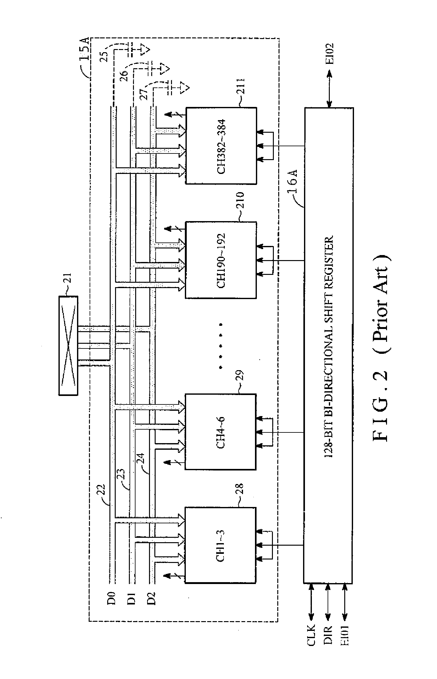 Data bus power down for low power LCD source driver