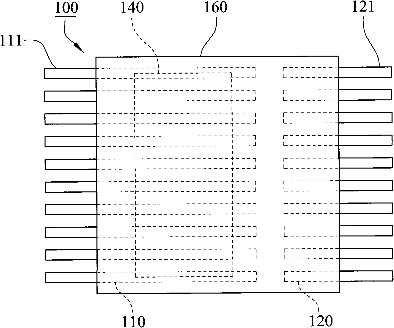 Semiconductor encapsulation structure by taking lead frame as substrate and applicable lead frame thereof