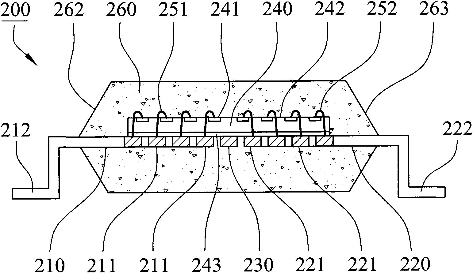 Semiconductor encapsulation structure by taking lead frame as substrate and applicable lead frame thereof