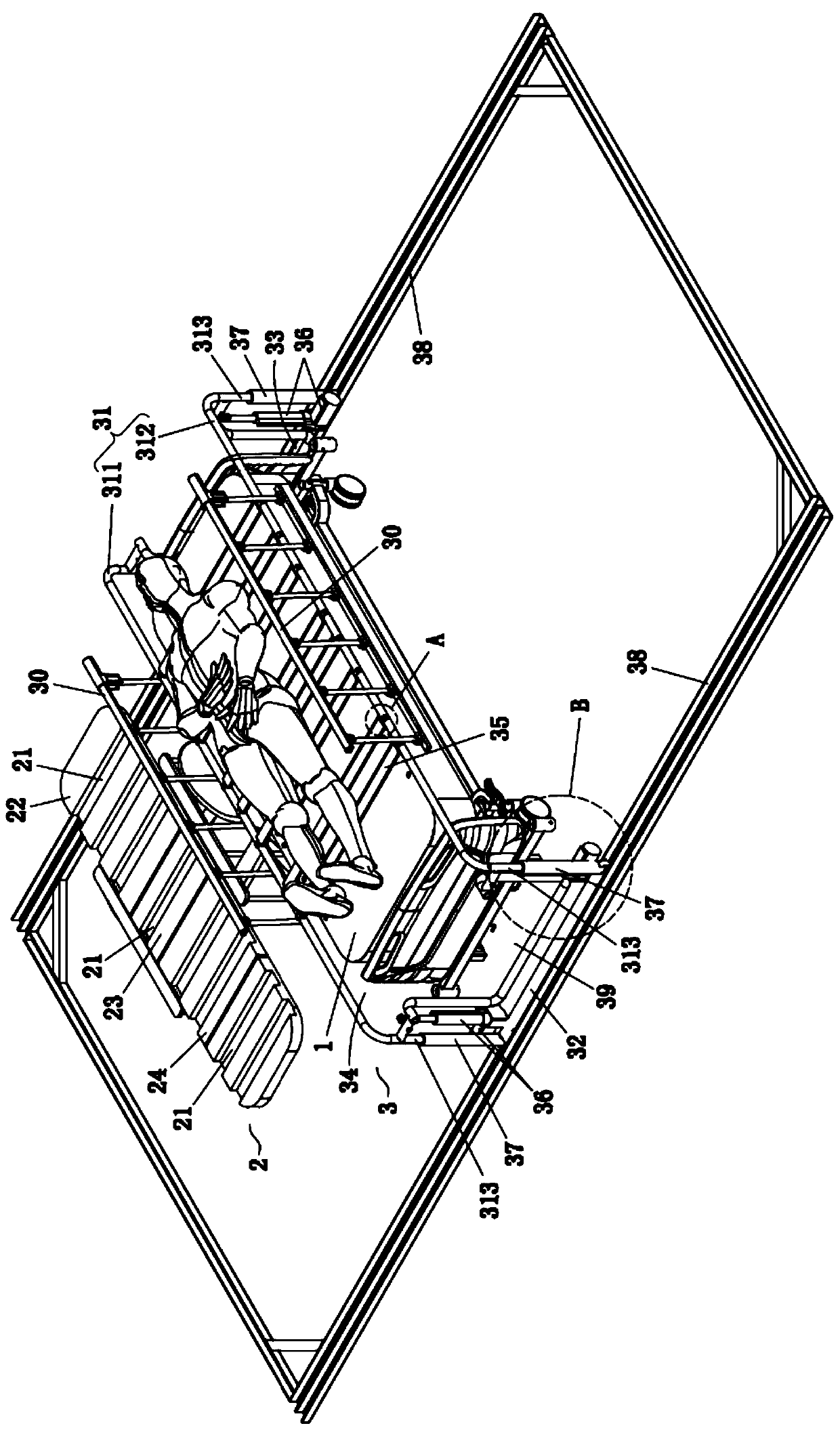 Bed and chair system capable of performing translating type transferring of human body