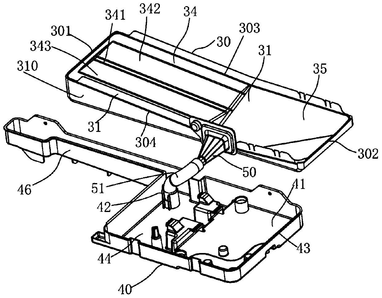 Drainage structure and horizontal refrigerator