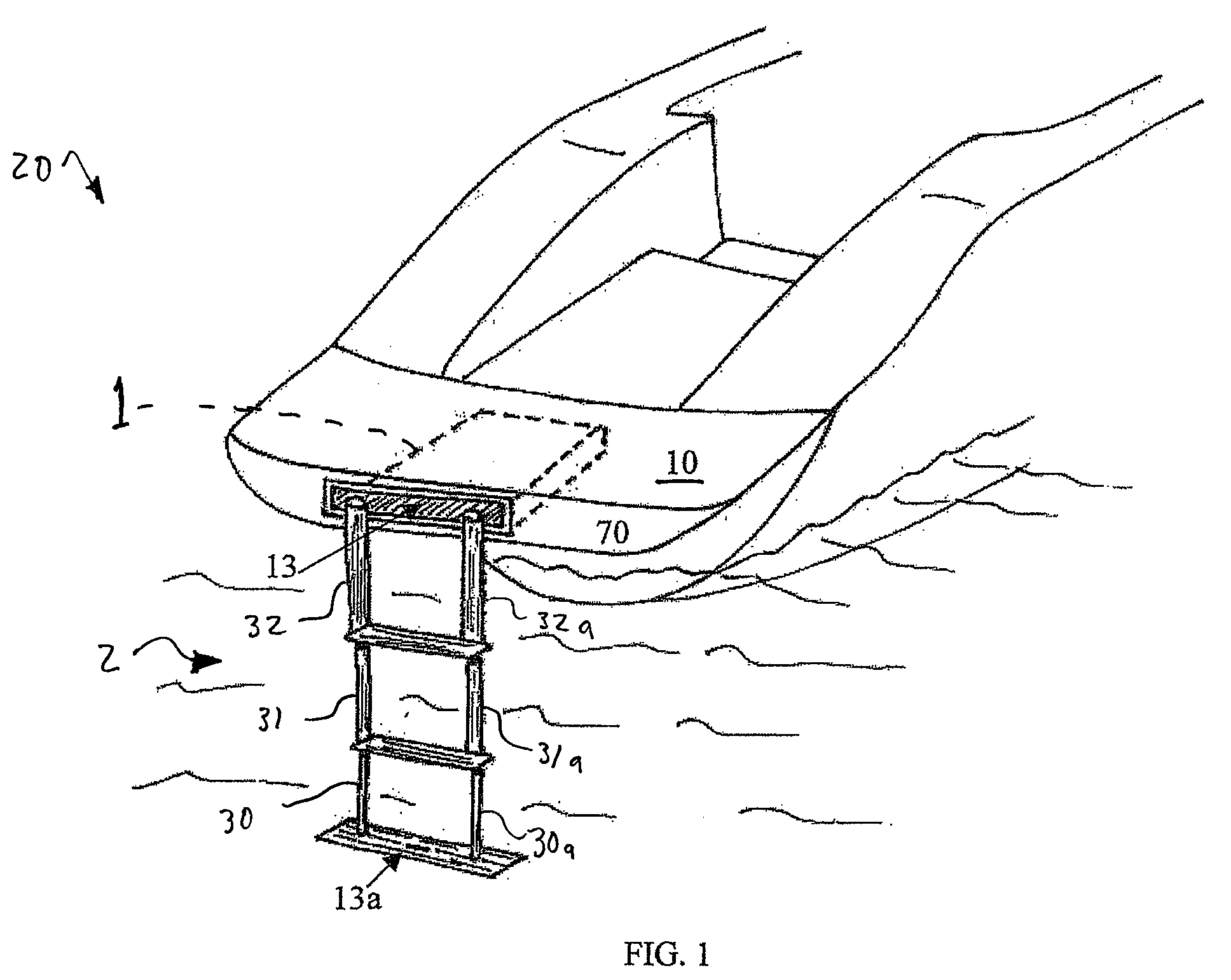 Boarding system with retractable ladder for yachting boats