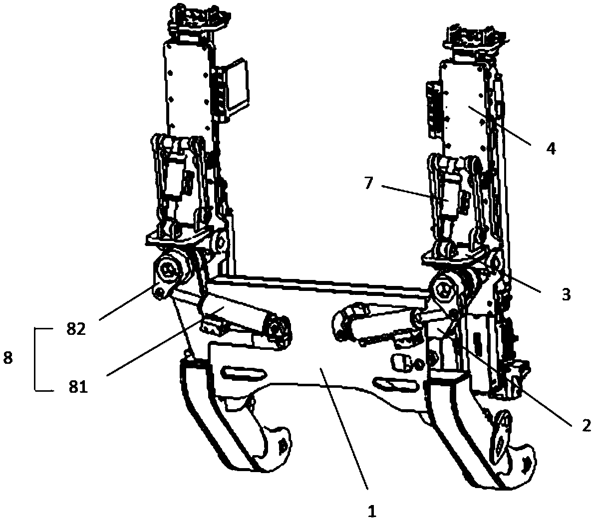 Position and angle adjusting locating mechanism for drilling machine space of digging windlass and digging windlass