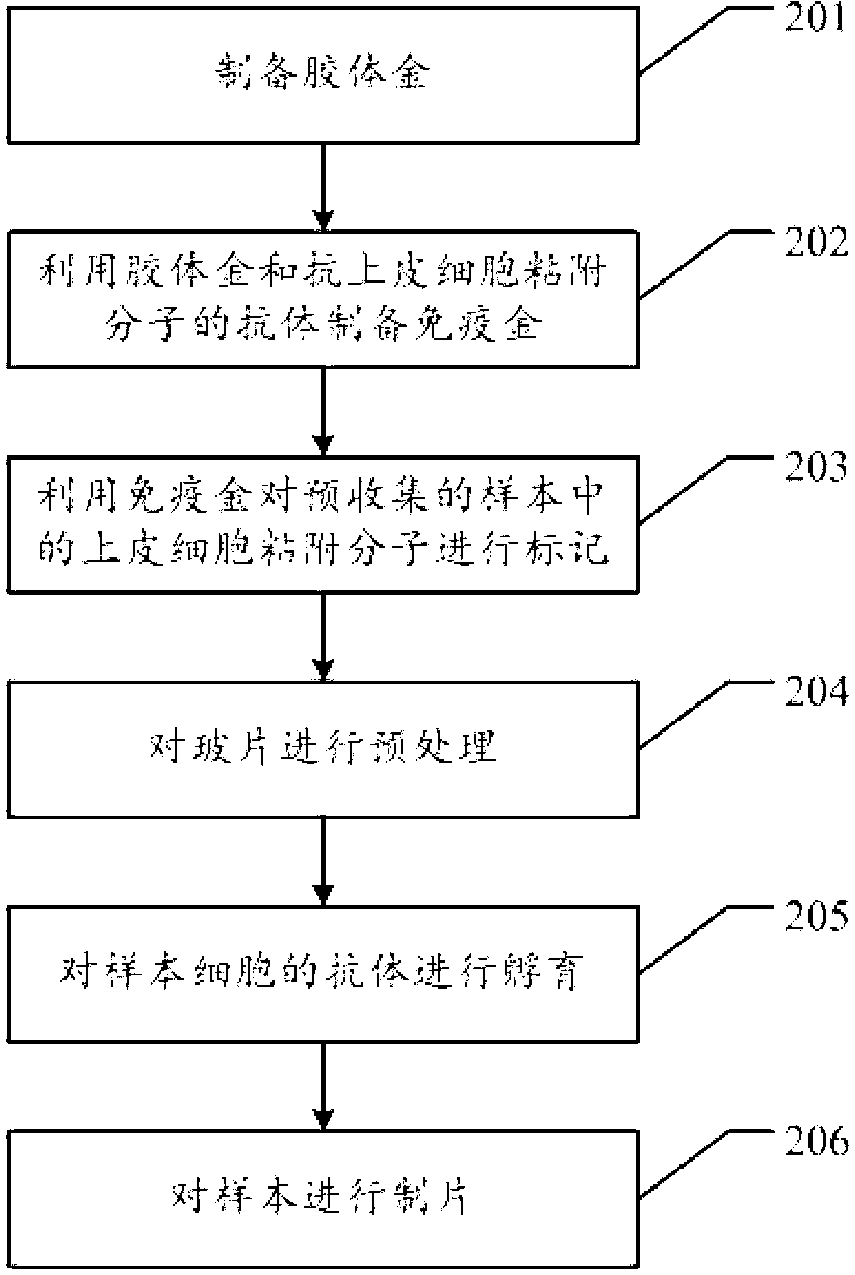 Preparation method and device for novel labeling technique of cervix cancer cells