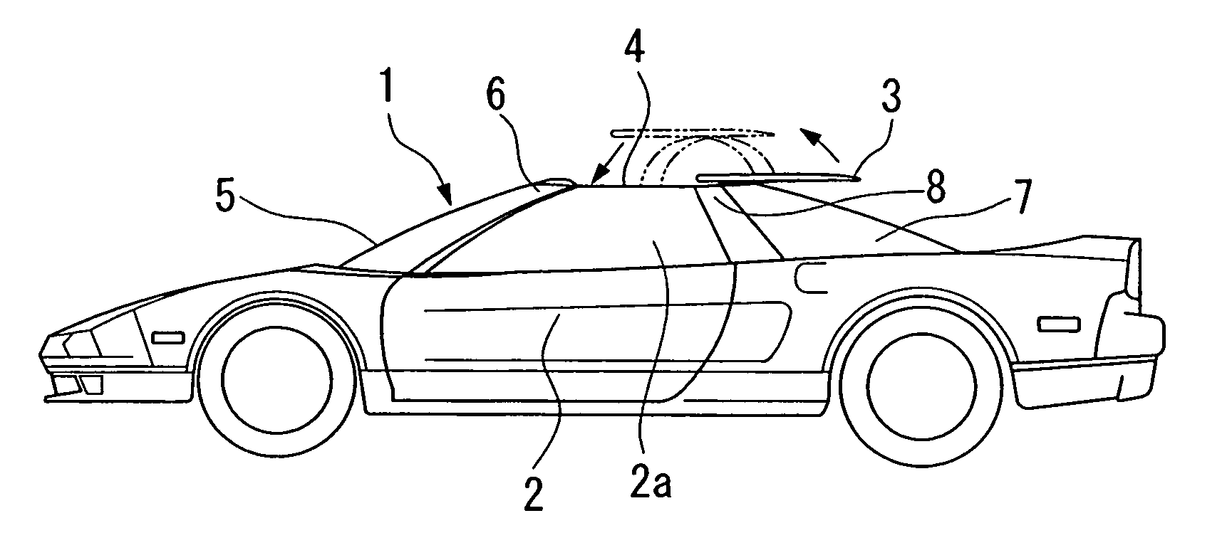 Open roof structure for vehicle