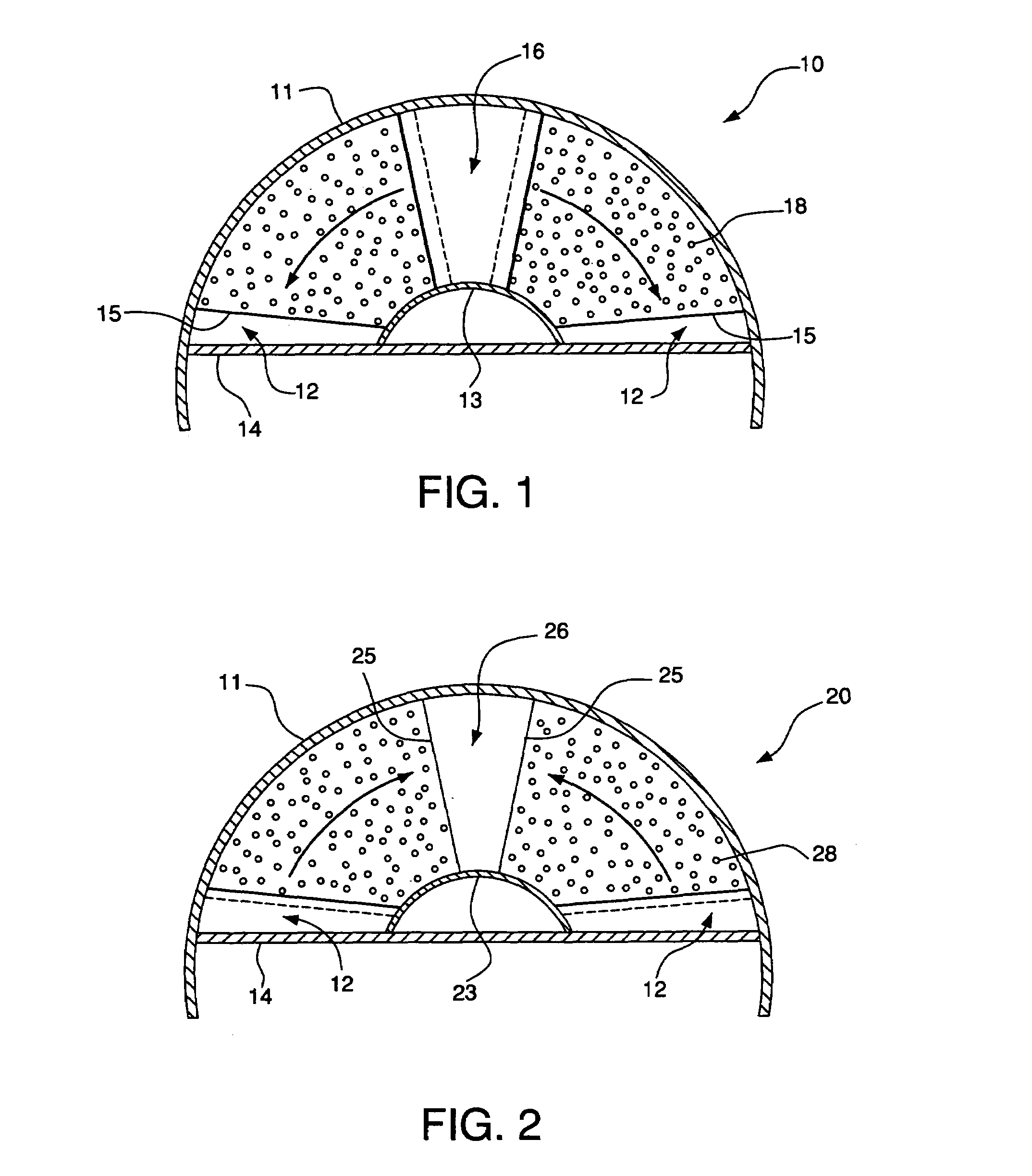 Radial-crossflow distillation trays for divided wall column applications