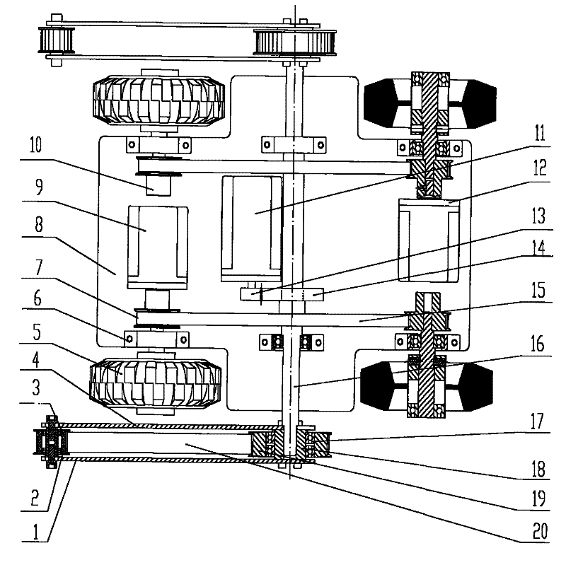 Wheel-pendulum compound driving device for small mobile robot