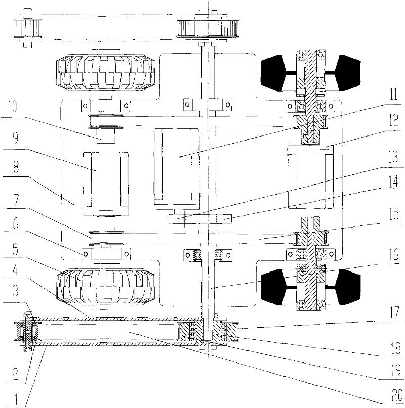 Wheel-pendulum compound driving device for small mobile robot