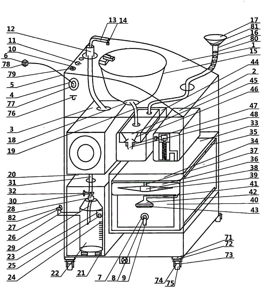 Vomit collecting device used for gastroenterology department